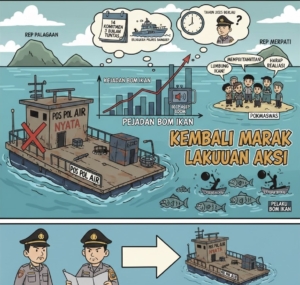 POS POL AIR YANG DIJANJIKAN TAK KUNJUNG HADIR, AKSI BOM IKAN DI LAUT BANGKEP KEMBALI MENGGANAS