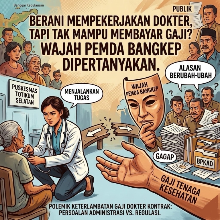 BERANI MEMPEKERJAKAN DOKTER, TAPI TAK MAMPU MEMBAYAR GAJI? WAJAH PEMDA BANGKEP DIPERTANYAKAN