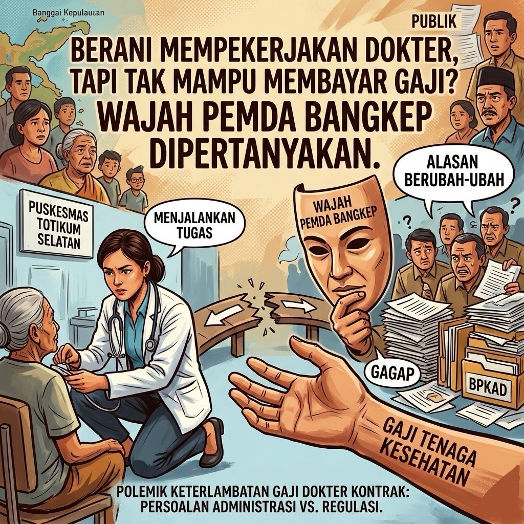 BERANI MEMPEKERJAKAN DOKTER, TAPI TAK MAMPU MEMBAYAR GAJI? WAJAH PEMDA BANGKEP DIPERTANYAKAN