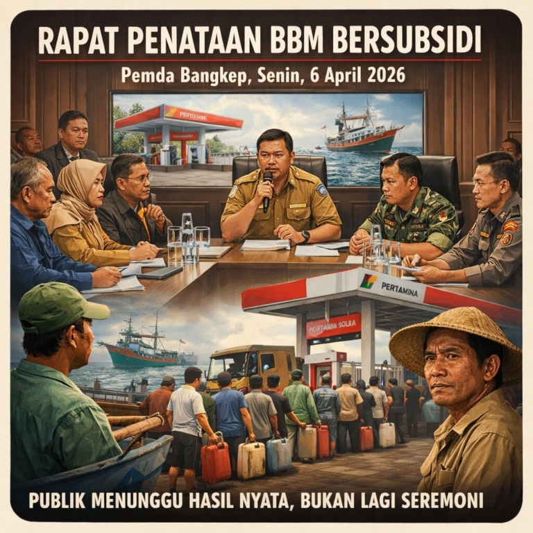 Senin, 6 April 2026, Pemda Bangkep Gelar Rapat Penataan BBM Bersubsidi, Publik Menunggu Hasil Nyata, Bukan Lagi Seremoni