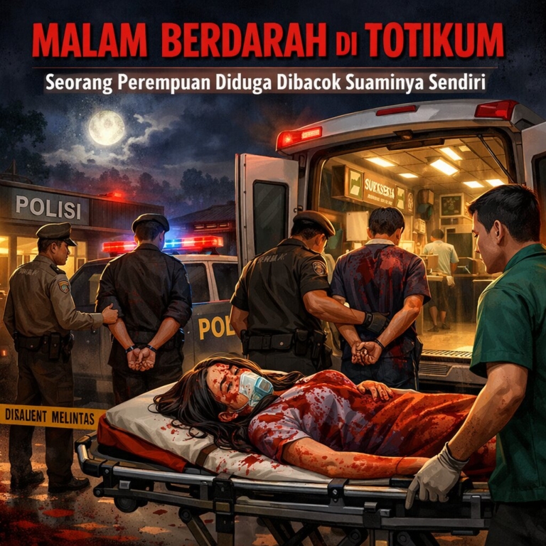 Malam Berdarah di Totikum (Bangkep), Seorang Perempuan Diduga Dibacok Suaminya Sendiri