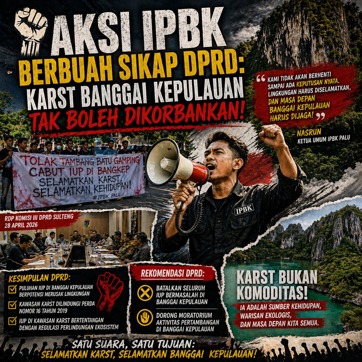 Aksi IPBK Berbuah Sikap DPRD: Karst Banggai Kepulauan Tak Boleh Dikorbankan