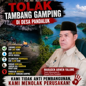 Maraden Arwen Yalume Tolak Tambang Gamping di Pandaluk: “Ini Sama Saja Menggali Kuburan Hidup bagi Warga”
