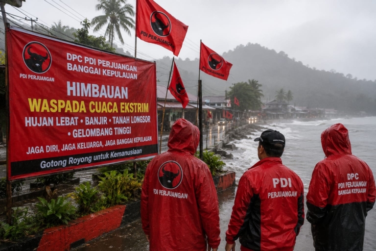 PDI Perjuangan Bangkep Himbau Warga Waspada Cuaca Ekstrim dan Perkuat Gotong Royong
