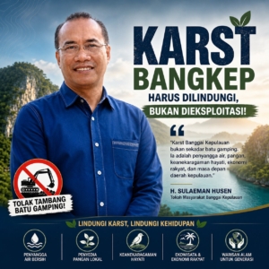 H. Sulaeman Husen: Karst Banggai Kepulauan Harus Dilindungi, Bukan Dikorbankan untuk Tambang Batu Gamping