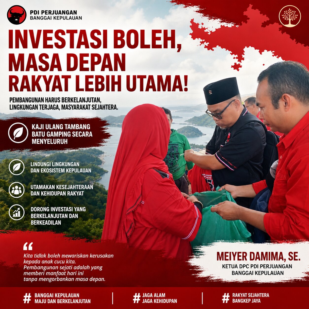 PDIP Banggai Kepulauan: Investasi Harus Berkelanjutan, Tambang Batu Gamping Perlu Dikaji Ulang Secara Menyeluruh