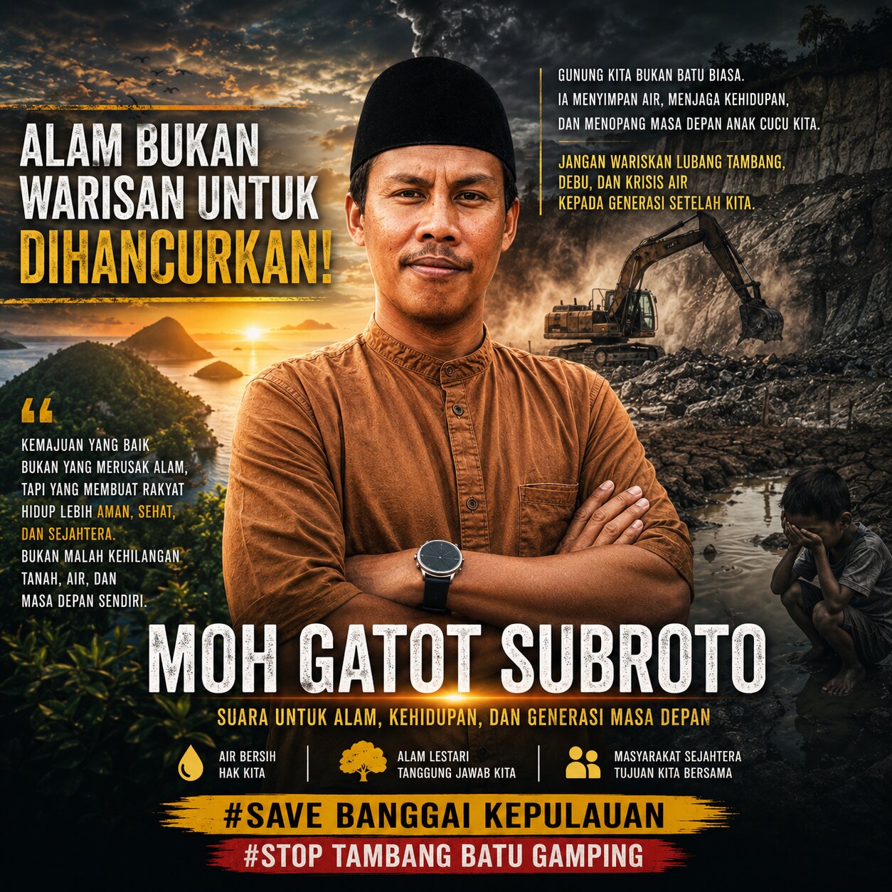 Muh. Gatot Subroto: “Jangan Wariskan Lubang Tambang kepada Anak Cucu, Alam Banggai Kepulauan Bukan untuk Dihancurkan”