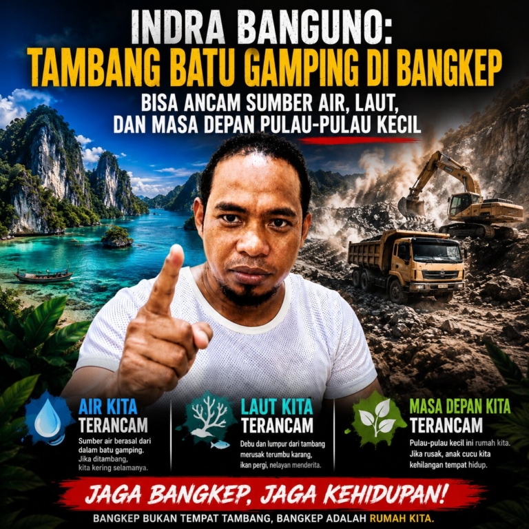 Indra Banguno: Tambang Batu Gamping di Bangkep Bisa Ancam Sumber Air, Laut, dan Masa Depan Pulau-Pulau Kecil