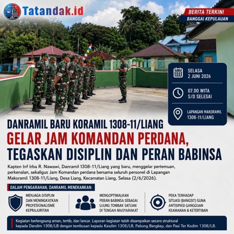 Danramil Baru Koramil 1308-11/Liang Gelar Jam Komandan Perdana, Tegaskan Disiplin dan Peran Babinsa