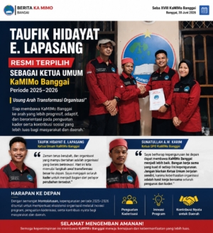 Taufik Hidayat E. Lapasang Resmi Terpilih sebagai Ketua Umum KaMIMo Banggai Periode 2025-2026, Usung Arah Transformasi Organisasi