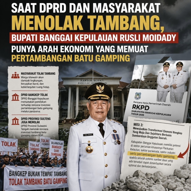 Saat DPRD dan Masyarakat Menolak Tambang, Bupati Banggai Kepulauan Rusli Moidady Punya Arah Ekonomi yang Memuat Pertambangan Batu Gamping