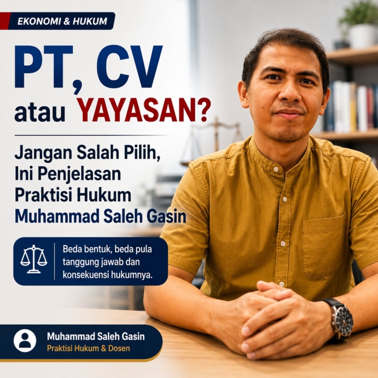 Jangan Salah Pilih Badan Usaha, Muhammad Saleh Gasin Jelaskan Perbedaan PT, CV dan Yayasan