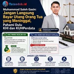 Muhammad Saleh Gasin: Jangan Langsung Bayar Utang Orang Tua yang Meninggal, Pahami Dulu KHI dan KUHPerdata