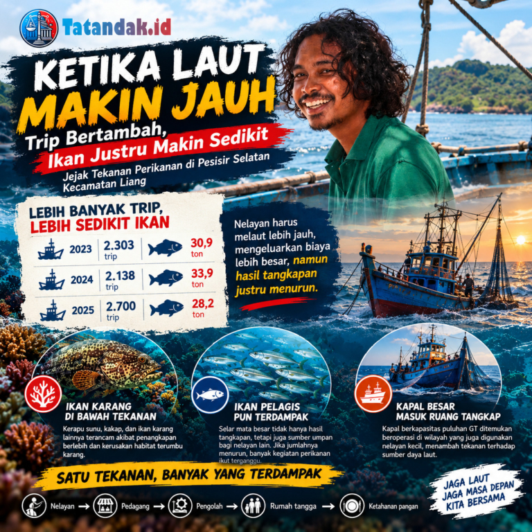 Laut Makin Jauh dari Nelayan Liang, Trip Bertambah tetapi Hasil Tangkapan Justru Menurun