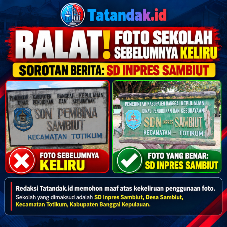 RALAT! FOTO SEKOLAH DALAM PUBLIKASI SEBELUMNYA KELIRU, SOROTAN BERITA ADALAH SD INPRES SAMBIUT