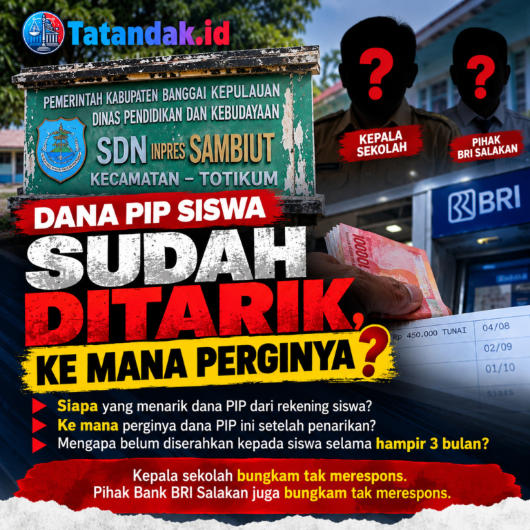 DANA PIP SISWA SD INPRES SAMBIUT JADI TANDA TANYA: SUDAH DITARIK, KE MANA UANGNYA SELAMA HAMPIR TIGA BULAN?