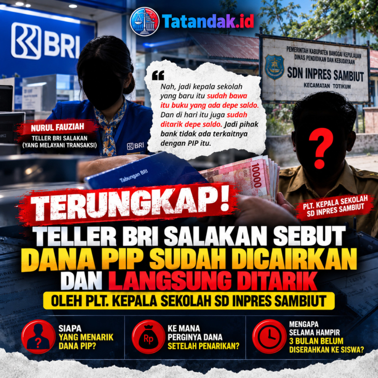 TERUNGKAP! Teller BRI Salakan Sebut Dana PIP SD Inpres Sambiut Sudah Dicairkan dan Langsung Ditarik Plt. Kepala Sekolah